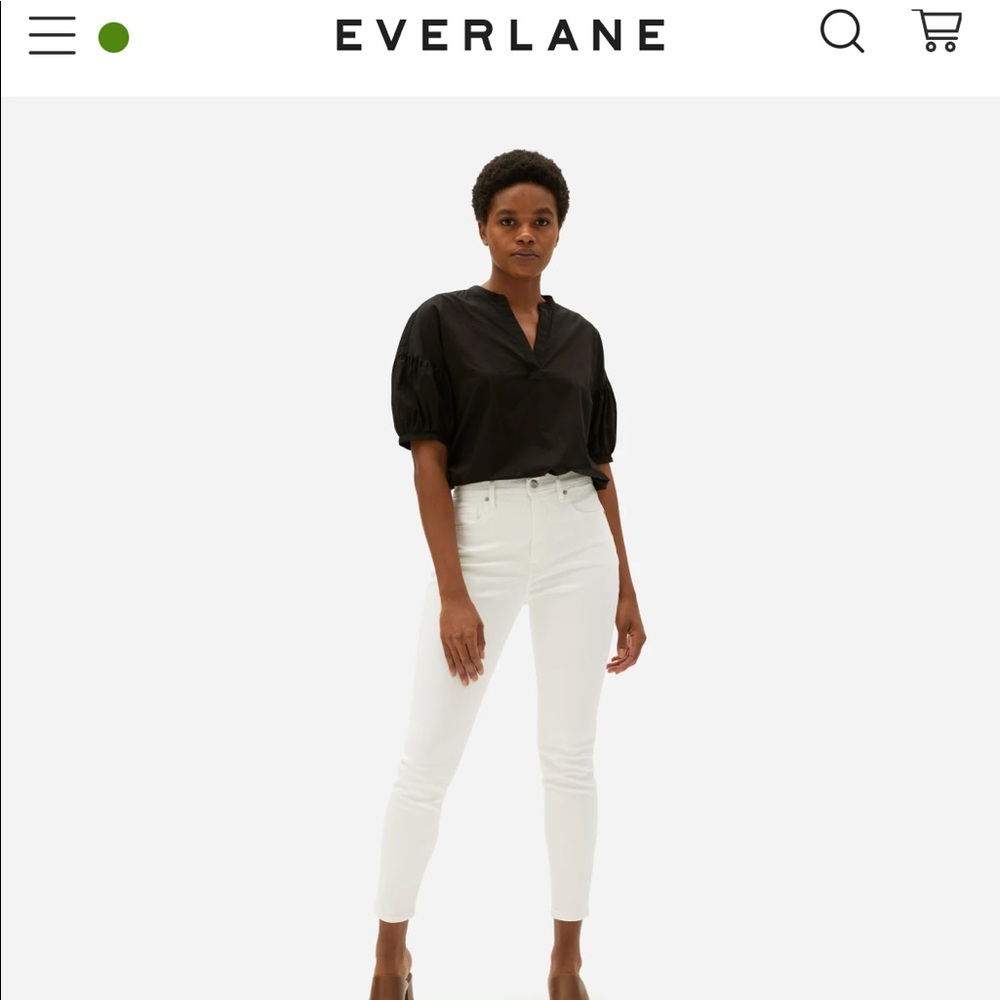 Everlane The Authentic Stretch High-Rise Skinny Ankle Jean‎ White Size 31/12 NWT